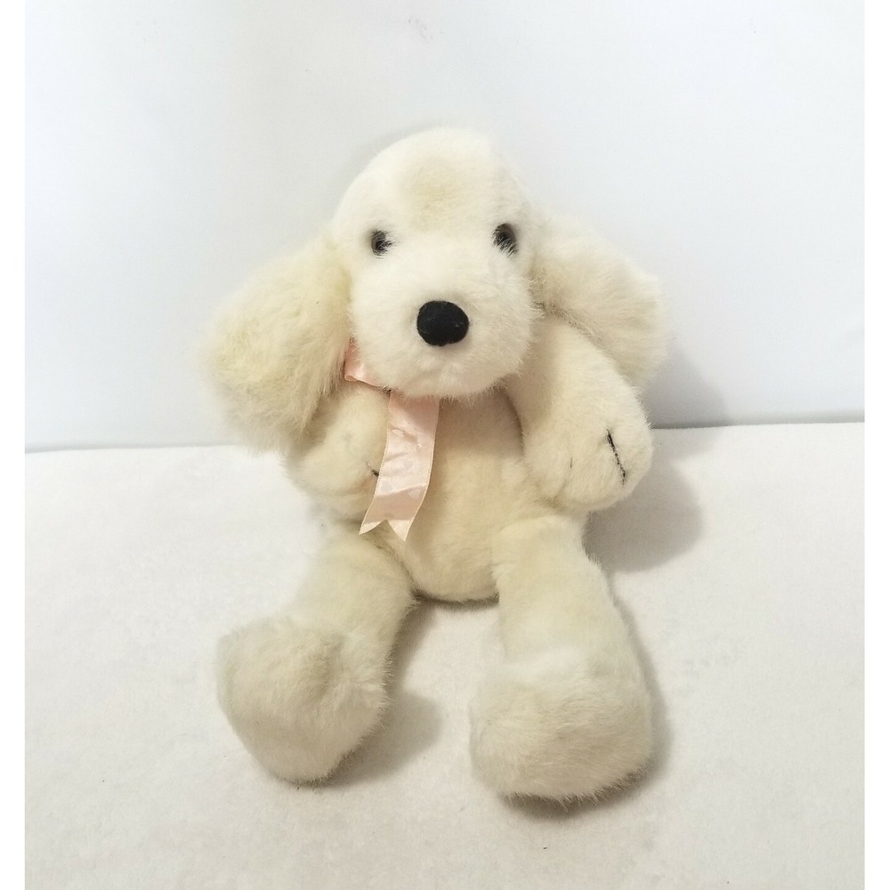 Vintage Yang‎ Jee Plush Dog Floppy White 15" Stuffed Animal Cream Yangjee